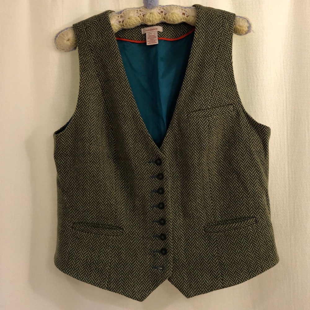 Last Chance!  Sundance tweed vest. L